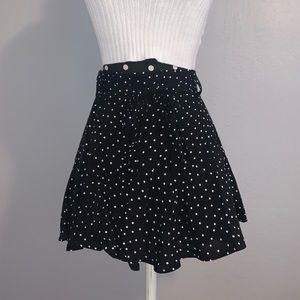 Zara Basics Black and White Polka Dot Frill Skort